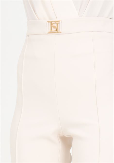 Women's butter trousers in stretch crepe ELISABETTA FRANCHI | PAT1541E2193